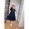 Чорна літня сукня а-силует з легкої жатої тканини
